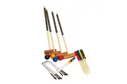 Outdoor Championship Hardwood Croquet Ball Mallet Game 4 Player Set