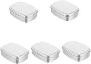 ETHZZLE 5pcs Empty Storage Cans Aluminum Soap Boxes Mini Tins for Storage Travel Soap Container