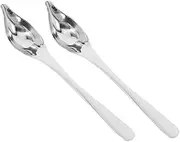 VERDANVERSE 2pcs Tapered Spout Saucier Spoon: Stainless Steel Drizzling and Decorating Spoons for Gravy Sauces and Dessert Plating - Ideal for Home and Restaurant Use