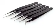 Precision Watchmaker Universal Tweezer set 5 pieces epoxy sealed