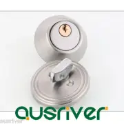 New Stainless Steel Door Lock Deadlock Set Round Cylinder Entry Entrance Keyed