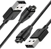 tunghey 2Pack Charger Cable for Smart Watch 1M Nylon Braided USB A Charging Cable for Fenix 7 7X Sapphire Solar 6 for Forerunner 245 55 for Instinct 2 for Vivoactive 4 3 for Venu 2 Plus