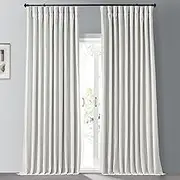 HPD Half Price Drapes Extra Wide Faux Silk Blackout Curtains 84 Inches Long for Bedroom & Living Room Vintage Textured Blackout Curtain (1 Panel), 100W x 84L, Off White