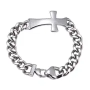 Men's Cuban Link Cross Bracelet