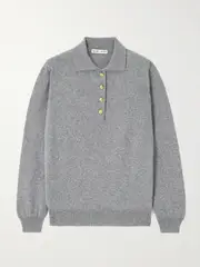 [BLAZÉ Milano] BLAZÉ Milano - Highland Wool And Cashmere-blend Polo Sweater - Gray - 4 4 Gray