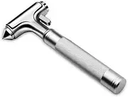 AMNGYOOK Safety Hammer, Metal Window Hammer Multi-Function Car Safety Hammer with Seat Belt Cutter for Car, RV, Bus (Silver)