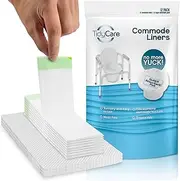 TidyCare Commode Liners ? Convenience Pack - Disposable Bedside Commode Liners - 12 Commode Liners and 12 Super-Absorbent Pads - Adult Commode Liners - Commode Pail Bucket Liners - Universal fit