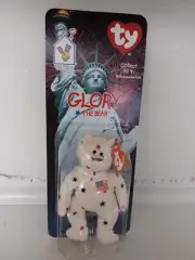 NIB Retired Glory The Bear TY Beanie Baby with RARE Errors OAKBROOK 1993 1999
