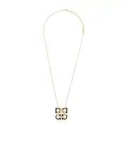 GOLD Necklace with a pendant in the shape of a logo One size Yellow