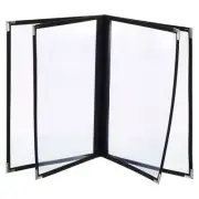 2 Pack Menu Covers Restaurant Cover Holder Clear Sleeves Black 8.5" x 11"
