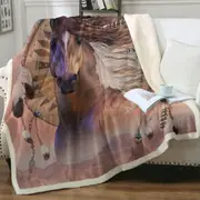 Native American Horse Spirit and Dream Catcher Throw Blanket
