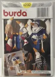 Burda 4232 Stuffed Seagull Penguin Plush Soft Toy Sewing Pattern Craft