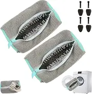 [Generic] 2Pcs Shoe Washing Machine Bag, Reusable Shoe Cleaning Bag for All Shoe Types Unstain Cleaner Kit, Laundry Shoe Bag for Washer and Dryer(Gray)