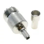 5Pcs UHF Female SO239 Crimp Connector LMR195 RG58 RG400 RG142 RF Coaxial Cable
