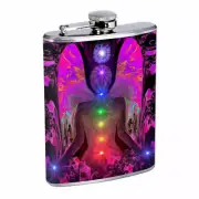Chakra Art Em20 8oz Stainless Steel Flask Drinking Whiskey Liquor