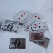 Silver Foil $100 BENJAMIN FRANKLIN Official 54 Card Deck Playing Cards