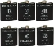 Personalized Engraved Flask Groomsmen Wedding Party Gift Set Custom Groomsman
