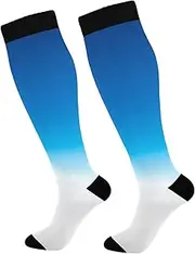 [GAIREG] Floral on Grey Blue Compression Sock Compression Socks Cycling Compression Socks Mens