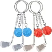 [Abaodam] 4Pcs Golf Ball Keychain Sports Keychains for Car Backpack and Party Favors present for Golf Lovers Lightweight and Decorative Charms