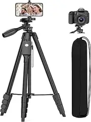 XXZU Tripod, 67"/170cm Camera Tripod with Travel Bag, Cell Phone Tripod with Remote, Aluminum Portable Tripod Stand with Phone Tripod Mount & 1/4”Screw, for Phone/Camera/Projector/DSLR/SLR