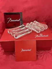 NIB FLAWLESS Unique BACCARAT France Six Glass OPERA Crystal KNIFE CHOPSTICK REST