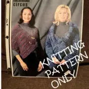 NWT Artful Yarns Circus 92011 Button Shawl Shale Jacket Sweater Knitting Pattern