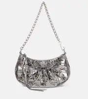 [Balenciaga] Balenciaga Le Cagole Mini leather shoulder bag One Size silver