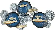 Modern Metal Wall Decor,Round Attached Circles,Enameled And Painted Iron,Abstract 3-D Metal Wall Sculpture Decorative, Decor for Living Room, Hotel Background, Wall Decorations
