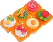 SUPVOX Realistic Sandwich Model Kit 6pcs Miniature Food for Dollhouse DIY Decor Pretend Play