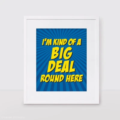Big deal superhero kids nursery art - 10x8inch print