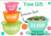 Tupperware Impressions Exclusive Bowl Set. Free Bonus Gift