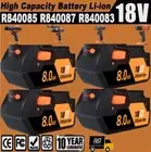 18V Li-ion Battery for AEG Ridgid 8.0Ah R840083 R840085 R840087 L1815R L1830R