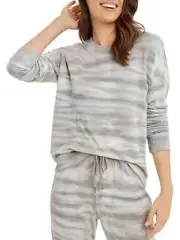 Splendid Womens Ribbed Trim Pull Over Sweatshirt L3305 Size Large