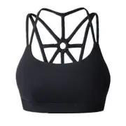 Animas Sexy Cross Back Wirefree Fitness Yoga Sports Bra Black Small Wireless