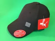 PUMA Stretch Fit Adult Unisex Snapback Cap Hat Size S/M Black w/Grey