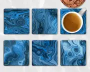 Agate Geode Drink Coasters Set Of Six Neoprene Square Or Round