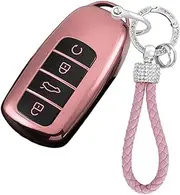 ontto car key fob cover fit for Chery Jaecoo J7 J8 J9 Tiggo 8 Pro Tiggo 8plus 5 Plus 7pro Tiggo 7 Pro Max Omoda 5 C5 key holder TPU Smart Shell case keyring keychain auto styling Accessories Pink 2