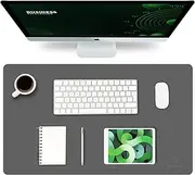 K KNODEL Leather Desk Mat, Office Desk Pad, Large Mouse Pad, Keyboard Pad, Computer and Laptop Mat for Desk, Desk Protector, Desktop Mat for Writing, Desk Blotter and Cover (60x35cm, Dark Gray)