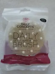 2 Daily Concepts Detox Massaging Brush 100% Natural Bristles Dry; NEW SEALED BAG