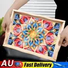 Diamond Painting Wooden Serving Tray Square Nesting Food Trays Coffee Table Tray