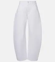 [Alaia] Alaïa Mid-rise barrel-leg jeans AU 10 white