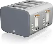 [Swan] ST14620GRYN Nordic 4-Slice Toaster with Defrost/Reheat/Cancel Functions, Cord Storage, 1500W, Grey