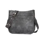 Nevenka Vegan Leather Large Crossbody Bags for Women with Adjustable Straps-DarkGrey