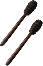 Cabilock 2Pcs Wood Honey Spoons Honey Stirring Wands for Kitchen Use for Drizzling Honey Syrup Jam Easy to Clean Honey Stirrer for Home Restaurant Hotel