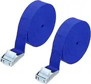 uxcell 1" x 20 ft Lashing Strap with Buckles, 2 Pcs Cam Buckle Tie Down Straps Adjustable Heavy Duty Secure Cinch Straps Up to 551 lbs for Cargo Kayak Bicycles, Blue