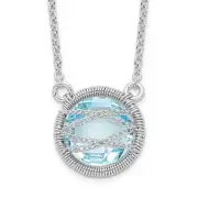 925 Sterling Silver Sky Blue Topaz Necklace