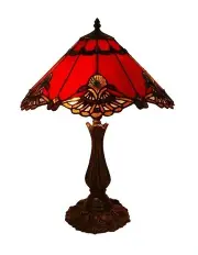 [G&G Bros] Large Benita Leadlight Tiffany Table Lamp Red
