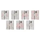 NATURE MAGICK PINK GLITTER FLOWERS ON MARBLE LEATHER BOOK CASE FOR SAMSUNG 1