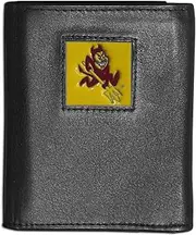 NCAA Siskiyou Sports Mens Arizona State Sun Devils Deluxe Leather Tri-fold Wallet One Size Black