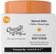 Chemist at Play Exfoliating Body Scrub For Removing Tan & Dead Skin Cells | Rough & Bumpy Skin| Tanned & Pigmented Skin | For Smooth| Soft & Bright Skin | Natural AHAs | Coffee 2.6 fl oz.